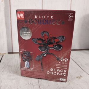 Block Tech Block Bouquet Black Orchid Flower Building Block Set 69 Pieces NIB